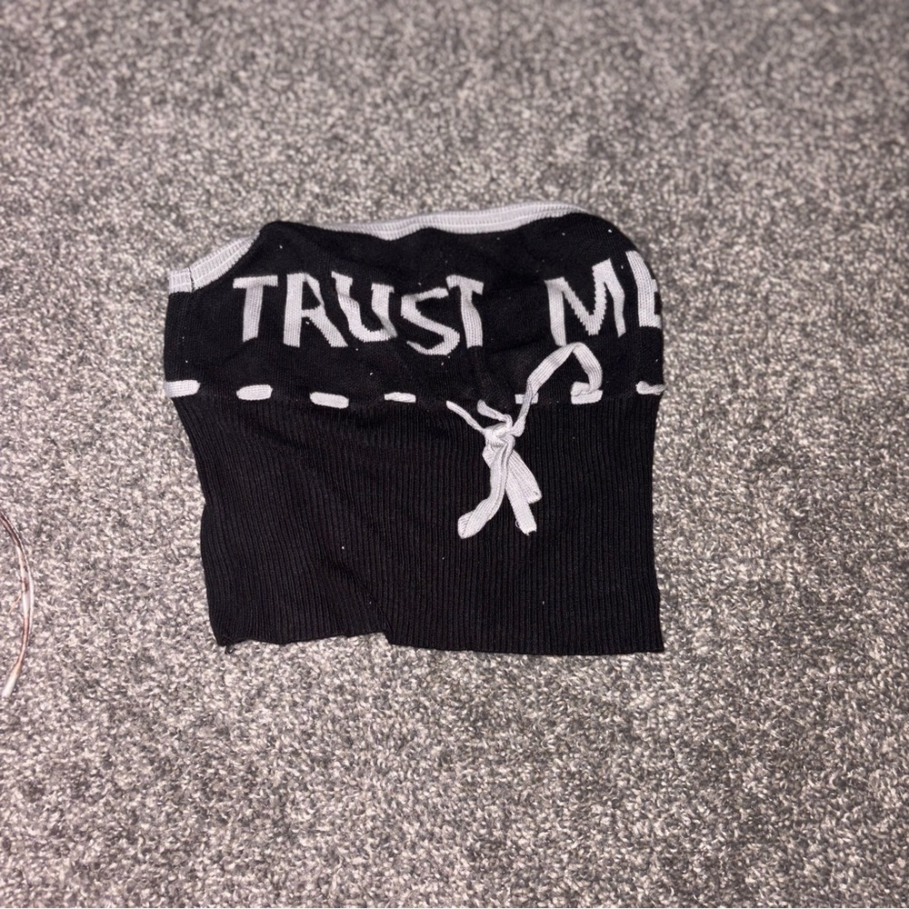 Black and White Knit Tube Top